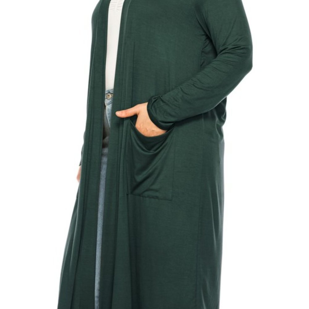 Plus size, solid duster cardigan - Picture 13 of 16